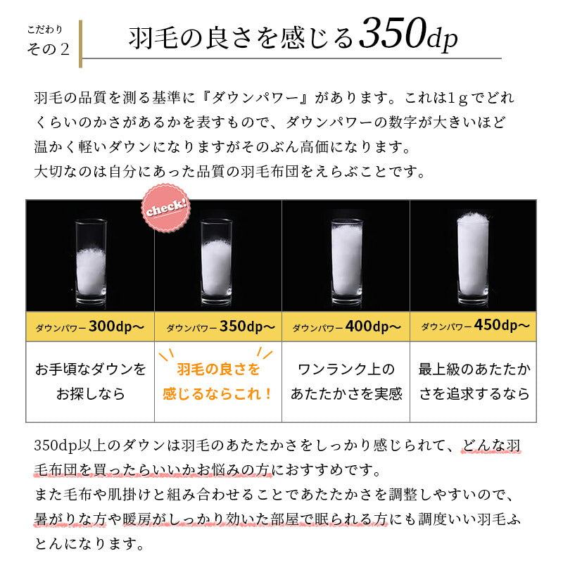 【長身向けロングサイズ】羽毛布団 フランス産ホワイトダウン90% シングルロング 長い 日本製 高品質 ダウンパワー350DP以上 60サテン 側生地綿100% スーパーロング 寝具 150×230cm