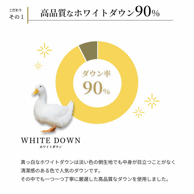【長身向けロングサイズ】羽毛布団 フランス産ホワイトダウン90% シングルロング 長い 日本製 高品質 ダウンパワー350DP以上 60サテン 側生地綿100% スーパーロング 寝具 150×230cm