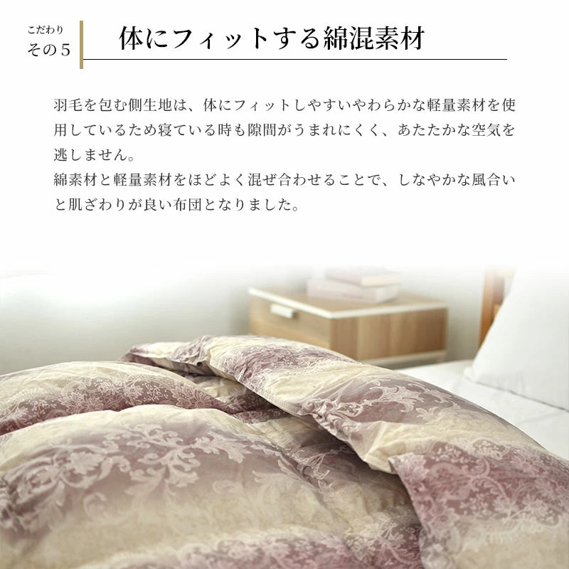 羽毛布団 西川 シングルサイズ ホワイトダウン85% 日本製 高品質 150×210cm