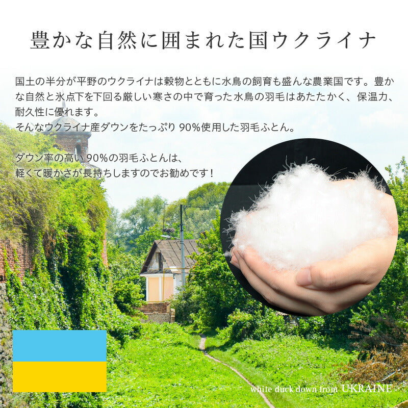 【不要布団回収無料】西川 ウクライナグレーダック90% 羽毛掛ふとん 1.2kg 綿70% ポリ30%