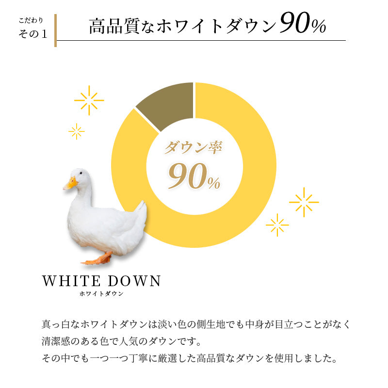 小さめ 羽毛掛ふとん フランス産ホワイトダウン90% 140×190cm シングル