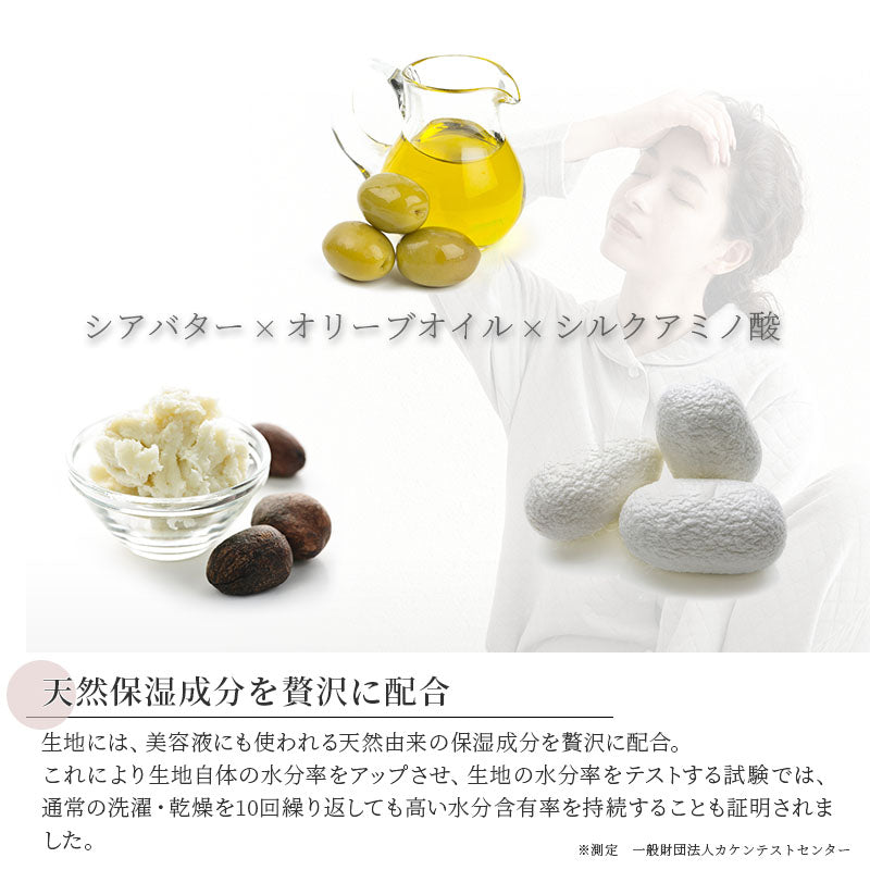 着る保湿クリーム 冬物 長袖 ショール衿スリーピングウェア D93502