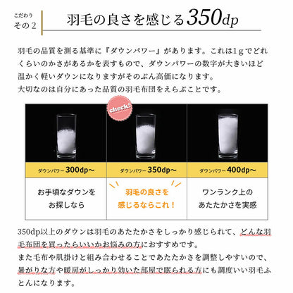 【長身向けロングサイズ】羽毛布団 フランス産ホワイトダウン90%