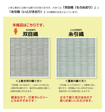 純国産 い草 上敷き カーペット 双目織 『草津』 江戸間2畳(約176×176cm） 【メーカー直送商品】☆