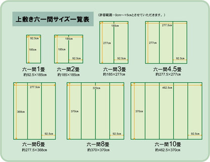 純国産 い草 上敷き カーペット 双目織 『松』 六一間8畳(約370×370cm） 【メーカー直送商品】☆