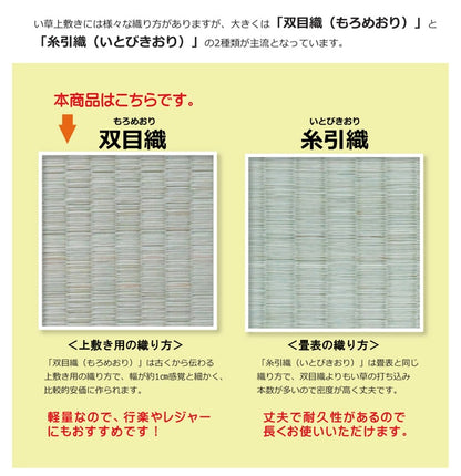 純国産 い草 上敷き カーペット 双目織 『松』江戸間10畳（約440×352cm）【メーカー直送商品】