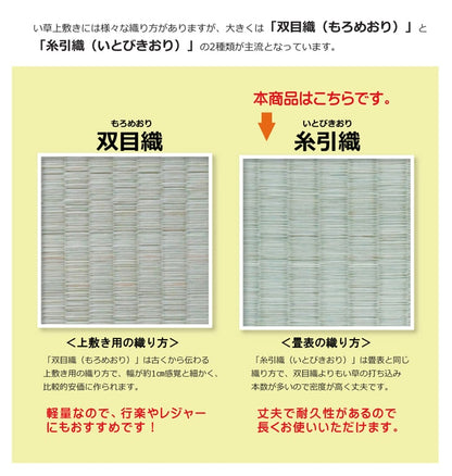 純国産 い草 上敷き カーペット 糸引織 『湯沢』 江戸間4.5畳(約261×261cm） 【メーカー直送商品】☆