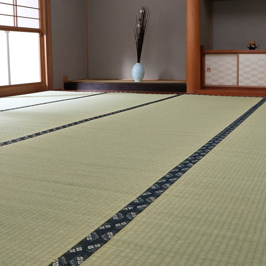 純国産 い草 上敷き カーペット 糸引織 『梅花』 六一間8畳(約370×370cm） 【メーカー直送商品】☆