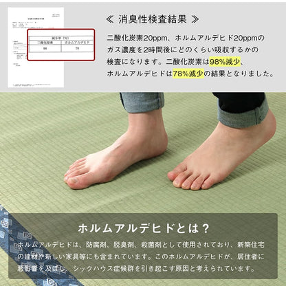 純国産 い草 上敷き はっ水 カーペット 双目織 本間2畳 (約191×191cm） 【メーカー直送商品】☆