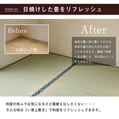 純国産 い草 上敷き はっ水 カーペット 双目織 本間4.5畳 (約286×286cm） 【メーカー直送商品】☆
