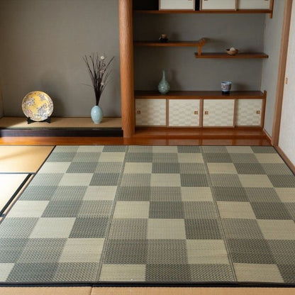 『DXモンド』い草 格子柄 カーペット【メーカー直送商品】