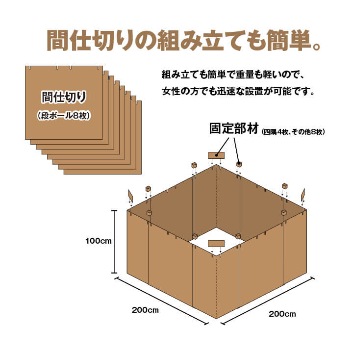 防災間仕切りセット 約200×200cm【メーカー直送商品】