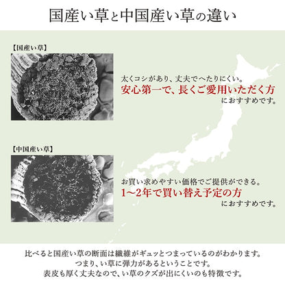 ラグ い草 国産 純国産 日本製 モダン 抗菌防臭 自然素材 パッチワーク 約191×191cm  【メーカー直送商品】☆