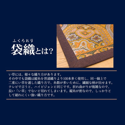 国産い草五重織り！高級ラグ『万華鏡 7重織』 約95×150cm 久留米織り【メーカー直送商品】