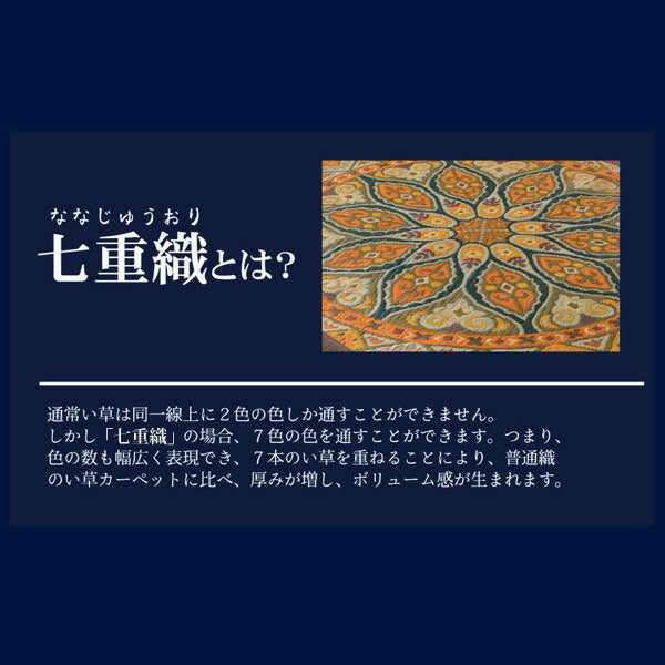 国産い草五重織り！高級ラグ『万華鏡 7重織』 約95×150cm 久留米織り【メーカー直送商品】