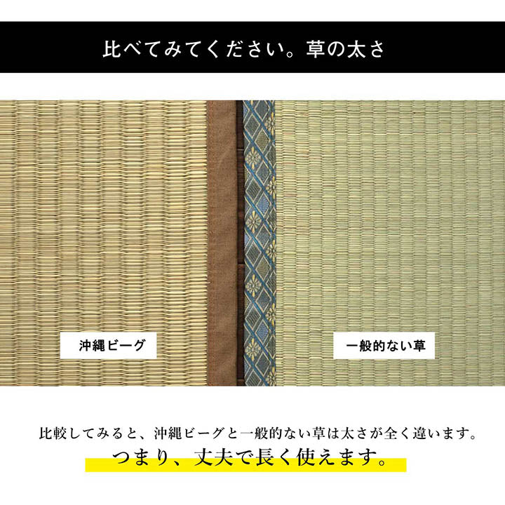 日本製 国産 純国産 沖縄ビーグ ラグ い草 約191×250cm (裏:不織布） 【メーカー直送商品】☆