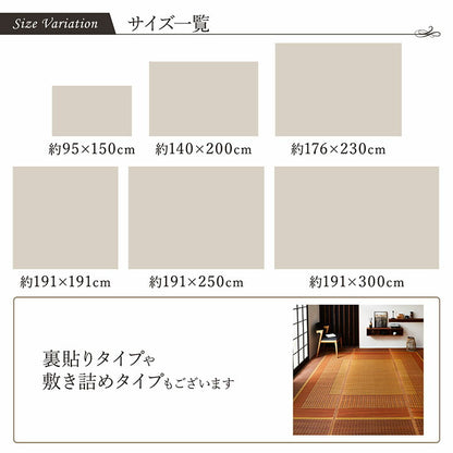 ラグ 国産 純国産 日本製 い草 モダン 抗菌防臭 自然素材 約140×200cm 【メーカー直送商品】☆