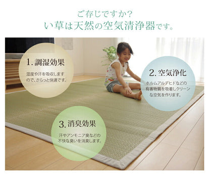 純国産 い草ラグカーペット『F)MUKU』約191×191cm【メーカー直送商品】