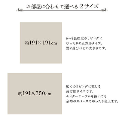 ラグ い草 モダン 純国産 国産 日本製 ウレタン 抗菌防臭 自然素材 ナチュラル 約191×191cm 【メーカー直送商品】☆