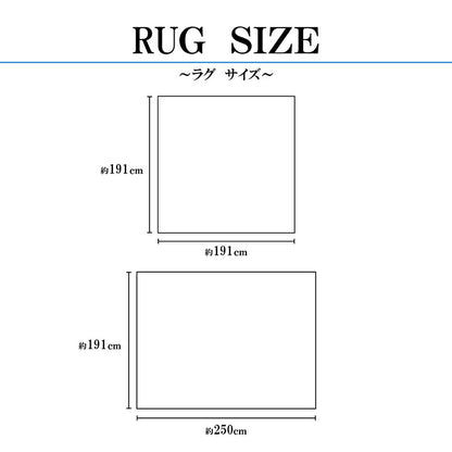 ラグ 国産 純国産 日本製 小林製薬 持続性抗菌剤 KOBA-GUARD 制菌 抗菌防臭  夏 い草 市松 モダン 滑り止め 不織布 約191×191cm 【メーカー直送商品】☆
