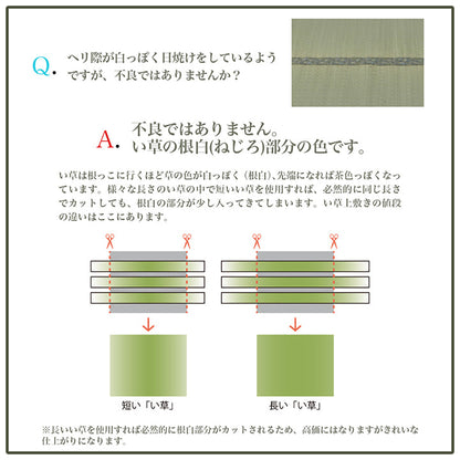 ラグ 長方形 い草 日本製 国産 自然素材 滑り止め加工 ナチュラル 市松柄 オールシーズン 消臭 シンプル 約3畳 約191×250cm ホットカーペット対応 床暖房対応 【メーカー直送商品】☆