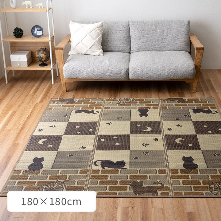 カーペット・マット・畳 カーペット・ラグ 『DXソラネコ』 約180×180cm 【メーカー直送商品】