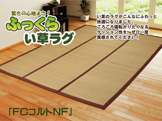 チップウレタン8mm入り い草ラグカーペット 『FCコルトNF』 約200×200cm 【メーカー直送商品】☆