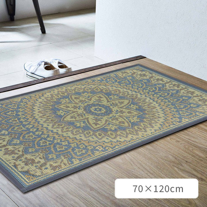 い草の玄関マット 『Fサークル 玄関マット』 約70×120cm 【メーカー直送商品】