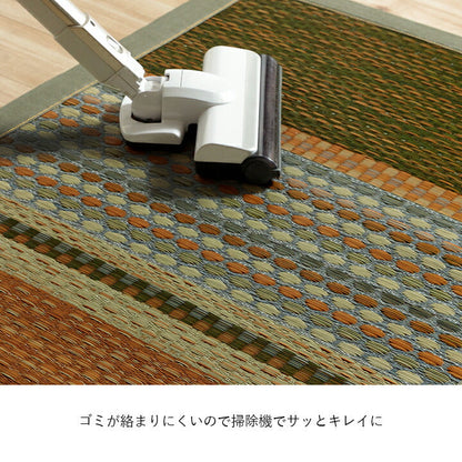 国産 い草玄関マット 袋織 デニム『Fラルフ』約70×120cm【メーカー直送商品】