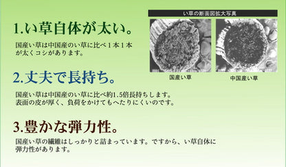 純国産 イ草花ござカーペット 『かれん』 江戸間2畳(約174×174cm) 【メーカー直送商品】☆