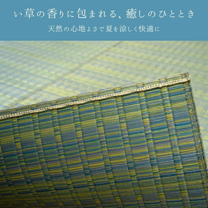 い草カーペット 『博多』 国産 い草 畳 絨毯 日本製 消臭 約174×174cm 約174×261cm 約261×261cm 約261×352cm 約348×352cm グリーン パープル [メーカー直送品]