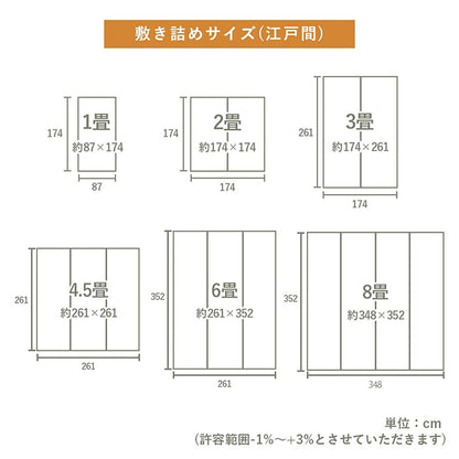 上敷き ゴザ 敷詰 カーペット い草 自然素材 日本製 国産 消臭 ナチュラル 市松柄 シンプル 江戸間2畳 約174×174cm 【メーカー直送商品】☆