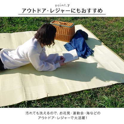 ラグ 洗える カーペット 日本製 国産 抗菌 防臭 消臭 アウトドア レジャー 敷物 和室 シンプル 江戸間10畳(約435×352cm) 【メーカー直送商品】☆