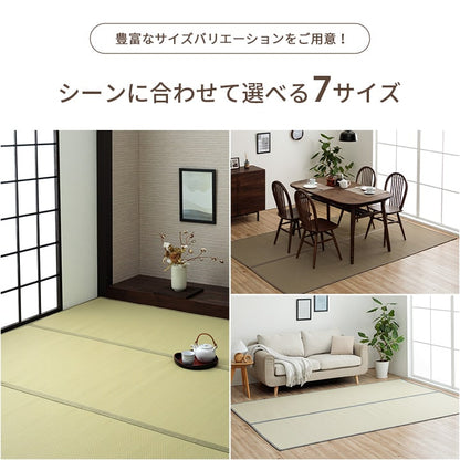 洗える ござ 日本製 国産 カーペット リバーシブル 丈夫 除菌スプレー対応 敷詰 ラグ 敷物 ペット 江戸間3畳（約174×261cm） 【メーカー直送商品】☆
