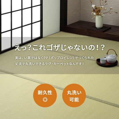 洗える ござ 日本製 国産 カーペット リバーシブル 丈夫 除菌スプレー対応 敷詰 ラグ 敷物 ペット 江戸間3畳（約174×261cm） 【メーカー直送商品】☆