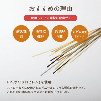 洗える ござ 日本製 国産 カーペット リバーシブル 丈夫 除菌スプレー対応 敷詰 ラグ 敷物 ペット 江戸間3畳（約174×261cm） 【メーカー直送商品】☆