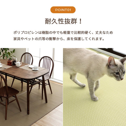 洗える ござ 日本製 国産 カーペット リバーシブル 丈夫 除菌スプレー対応 敷詰 ラグ 敷物 ペット 江戸間3畳（約174×261cm） 【メーカー直送商品】☆