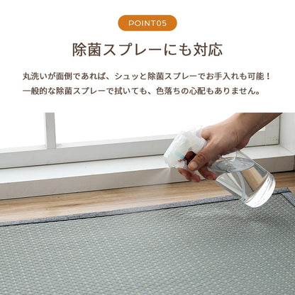 洗える ござ 日本製 国産 カーペット リバーシブル 丈夫 除菌スプレー対応 敷詰 ラグ 敷物 ペット 江戸間3畳（約174×261cm） 【メーカー直送商品】☆