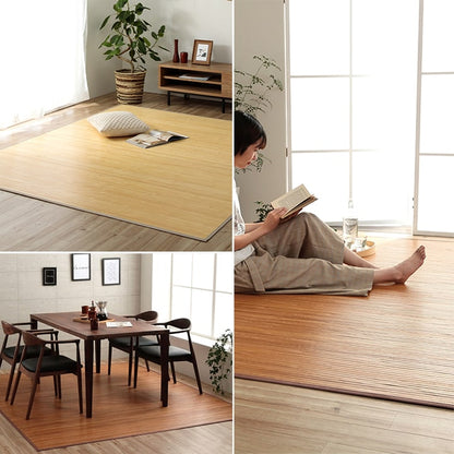 竹 ラグ カーペット 無地  自然素材 丈夫 ひんやり 孟宗竹 皮下使用  約140×200cm 【メーカー直送商品】☆
