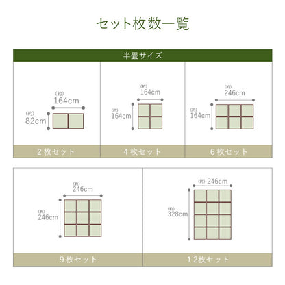 置き畳 半畳 国産 い草 簡単 和室 約82×82cm 12枚組 【メーカー直送商品】☆