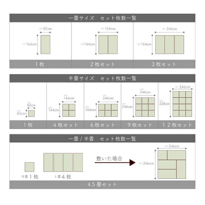 純国産 い草 日本製 置き畳 ユニット畳 簡単 和室 約82×82×1.7cm(4枚1セット) 軽量 ジョイント付き 【メーカー直送商品】☆