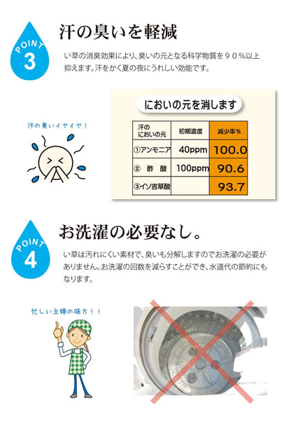 医師との共同開発 い草寝具 『アスク 汗取P』 セミダブル 約120×200cm