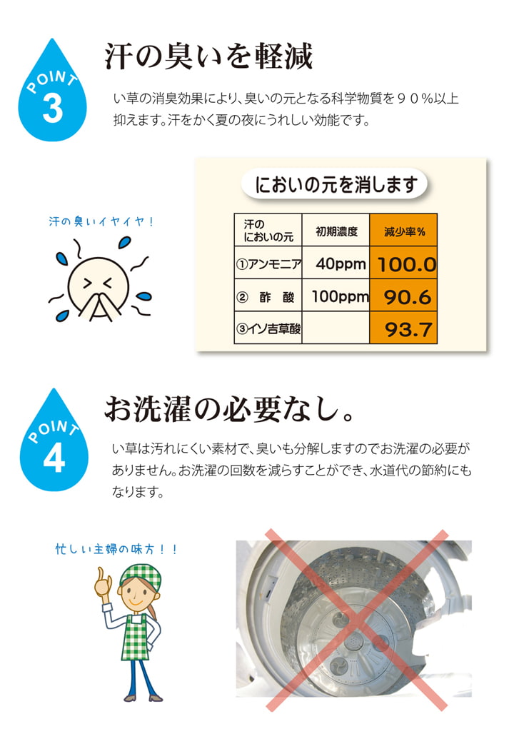 医師との共同開発 い草寝具 『アスク 汗取P』 シングル 約100×200cm