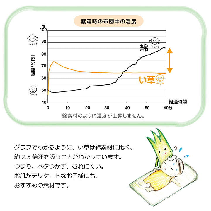 日本製 い草 い草マット お昼寝 マット 赤ちゃん 子供用 おひるね シンプル 星柄 約70×120cm 全2色【同梱不可】【メーカー直送商品】