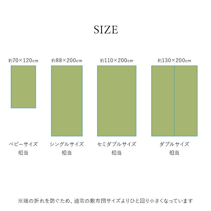 い草シーツ 敷パッド ベビーサイズ 四隅ゴム付き 消臭 抗菌 和室  『いやし』 約70×120×0.2cm 【メーカー直送商品】