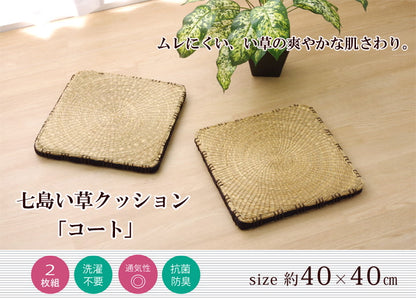 クッション 七島クッション 七島藺草 シート 『コート マチ付』 約40×40cm 2枚組 【メーカー直送商品】☆