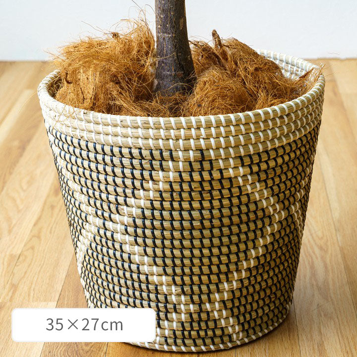 植木鉢 カバー 生活雑貨 置物 『ロンアン』 約35×27×34cm  鉢植え 籠 かご 室内用【メーカー直送商品】