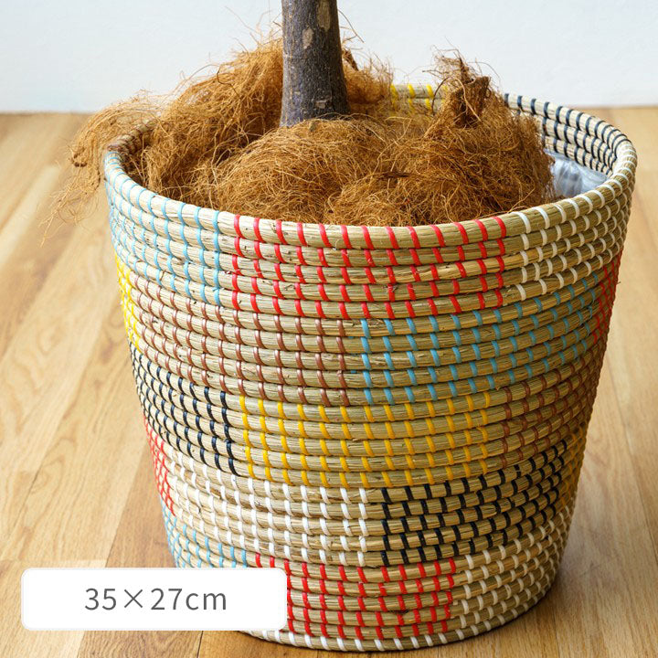 植木鉢 カバー 鉢植え 籠 かご 室内用 生活雑貨 置物 『ダナン』 約35×27×34cm 【メーカー直送商品】
