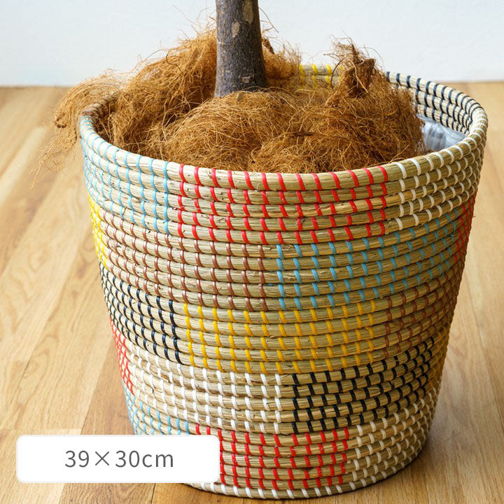 植木鉢 カバー 鉢植え 籠 かご 室内用 生活雑貨 置物 『ダナン』 約39×30×38cm 【メーカー直送商品】