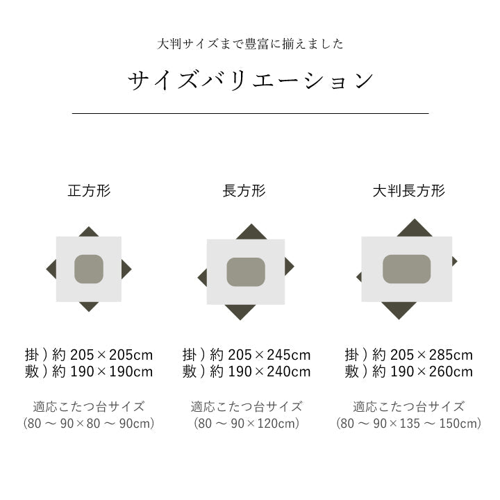 日本製 こたつ布団 こたつ厚掛敷 セット 和柄 正方形 約 205×205cm